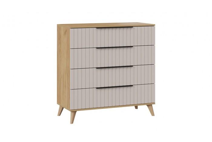 Комод «Хилтон» с опорами Бук матовый, Дуб Крафт золотой, Мокко матовый