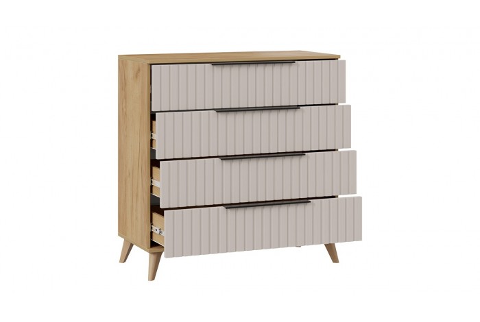 Комод «Хилтон» с опорами Бук матовый, Дуб Крафт золотой, Мокко матовый