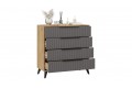 Комод «Хилтон» с опорами Черный матовый, Дуб Крафт золотой, Графит