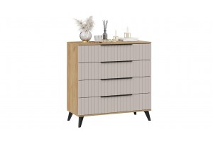 Комод Хилтон с опорами Черный матовый, Дуб Крафт золотой, Мокко матовый