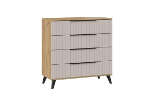 Комод Хилтон с опорами Черный матовый, Дуб Крафт золотой, Мокко матовый