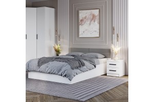 Кровать Фьюжн 1,6 с настилом (белый - хром)
