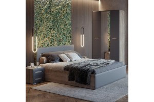 Кровать Наоми 1,6 КР-11 с настилом (дуб каньон - графит)
