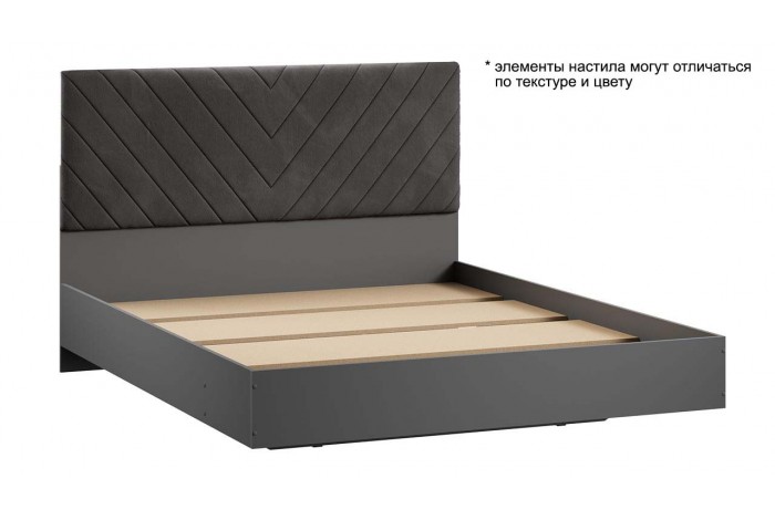 Кровать «Бетта» 1600 Тип 1 - 413.001.000 Серый графит, Велюр Серый