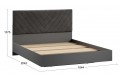 Кровать «Бетта» 1600 Тип 1 - 413.001.000 Серый графит, Велюр Серый