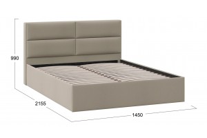 Кровать без ПМ Глосс 1400 Тип 1 без подъемного механизма Велюр Мокко темный
