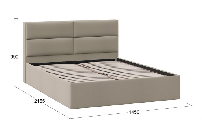 Кровать без ПМ «Глосс» 1400 Тип 1 (без подъемного механизма) Велюр Мокко темный