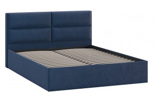Кровать без ПМ Глосс 1400 Тип 1 без подъемного механизма Микровелюр Wellmart Blue