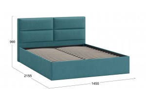 Кровать без ПМ Глосс 1400 Тип 1 без подъемного механизма Микровелюр Wellmart Indigo