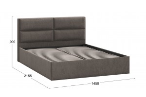 Кровать без ПМ Глосс 1400 Тип 1 без подъемного механизма Микровелюр Wellmart Latte