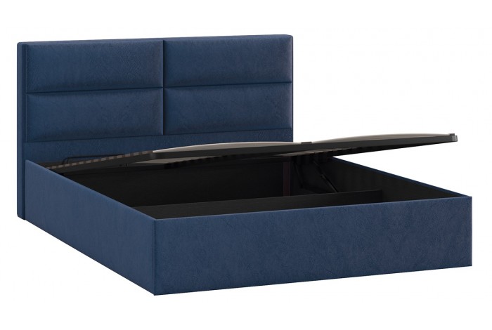 Кровать с ПМ «Глосс» 1400 Тип 1 (с подъемным механизмом) Микровелюр Wellmart Blue