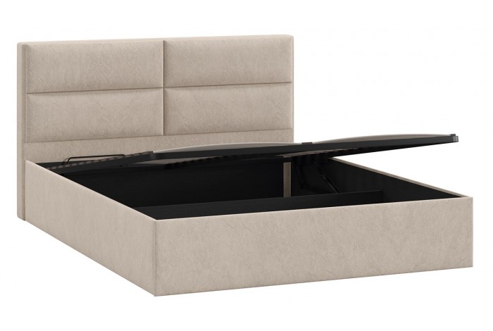 Кровать с ПМ «Глосс» 1400 Тип 1 (с подъемным механизмом) Микровелюр Wellmart Dark Beige