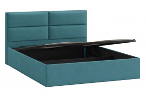 Кровать с ПМ Глосс 1400 Тип 1 с подъемным механизмом Микровелюр Wellmart Indigo