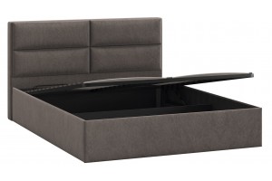 Кровать с ПМ Глосс 1400 Тип 1 с подъемным механизмом Микровелюр Wellmart Latte