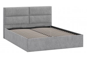 Кровать с ПМ Глосс 1400 Тип 1 с подъемным механизмом Микровелюр Wellmart Silver