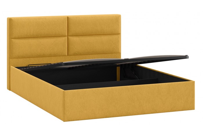 Кровать с ПМ «Глосс» 1400 Тип 1 (с подъемным механизмом) Микровелюр Wellmart Yellow