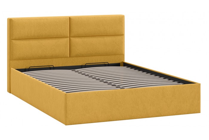 Кровать с ПМ «Глосс» 1400 Тип 1 (с подъемным механизмом) Микровелюр Wellmart Yellow