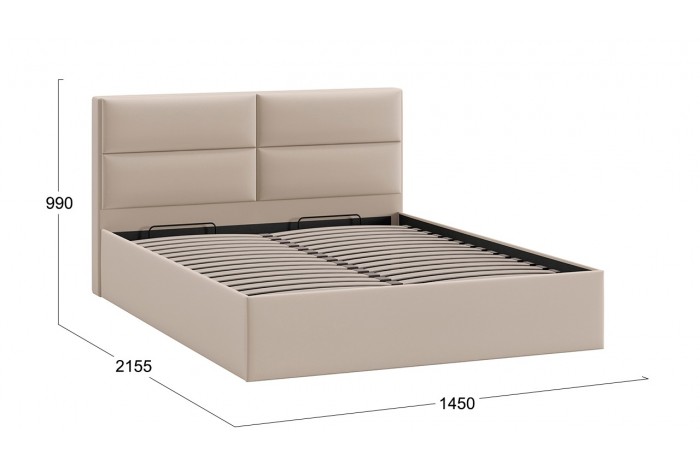 Кровать с ПМ «Глосс» 1400 Тип 1 (с подъемным механизмом) Велюр Confetti Cream