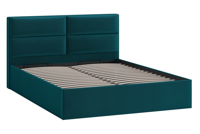 Кровать с ПМ «Глосс» 1400 Тип 1 (с подъемным механизмом) Велюр Confetti Izumrud