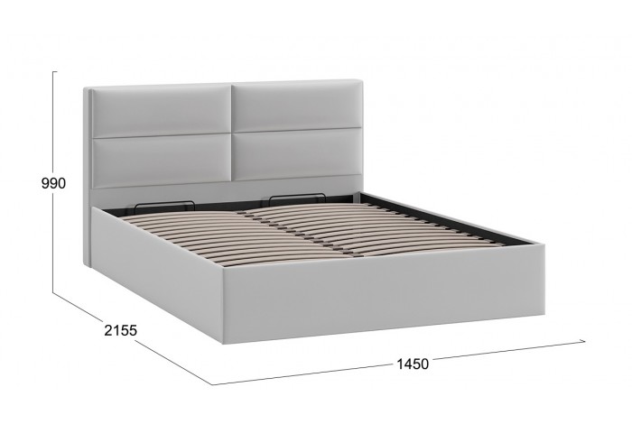 Кровать с ПМ «Глосс» 1400 Тип 1 (с подъемным механизмом) Велюр Confetti Silver