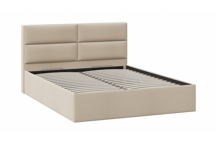 Кровать с ПМ «Глосс» 1400 Тип 1 (с подъемным механизмом) Велюр Мокко светлый