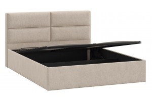 Кровать с ПМ Глосс 1600 Тип 1 с подъемным механизмом Микровелюр Wellmart Dark Beige