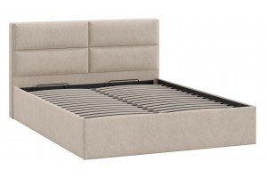 Кровать с ПМ Глосс 1600 Тип 1 с подъемным механизмом Микровелюр Wellmart Dark Beige