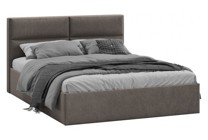 Кровать с ПМ «Глосс» 1600 Тип 1 (с подъемным механизмом) Микровелюр Wellmart Latte