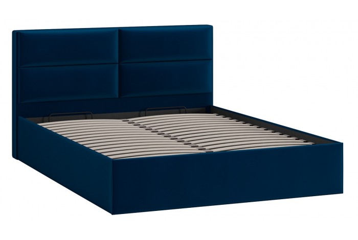 Кровать с ПМ «Глосс» 1600 Тип 1 (с подъемным механизмом) Велюр Confetti Blue