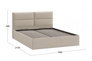 Кровать с ПМ Глосс 1600 Тип 1 с подъемным механизмом Велюр Confetti Cream