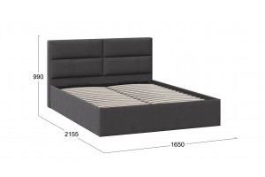 Кровать с ПМ Глосс 1600 Тип 1 с подъемным механизмом Велюр Графит