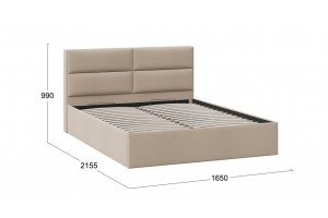 Кровать с ПМ Глосс 1600 Тип 1 с подъемным механизмом Велюр Мокко светлый