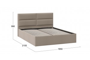 Кровать с ПМ Глосс 1600 Тип 1 с подъемным механизмом Велюр Мокко темный