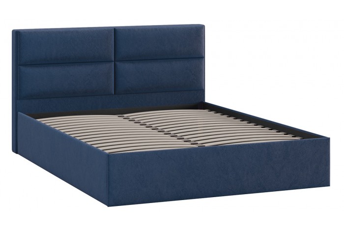 Кровать без ПМ «Глосс» 1800 Тип 1 (без подъемного механизма) Микровелюр Wellmart Blue