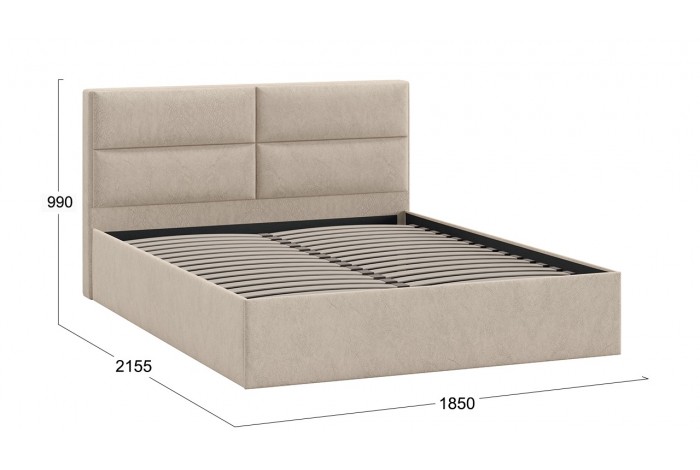 Кровать без ПМ «Глосс» 1800 Тип 1 (без подъемного механизма) Микровелюр Wellmart Dark Beige