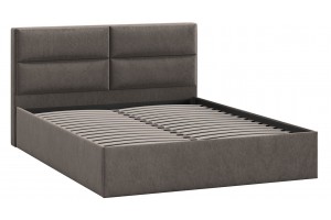 Кровать без ПМ Глосс 1800 Тип 1 без подъемного механизма Микровелюр Wellmart Latte