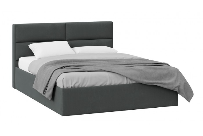 Кровать без ПМ «Глосс» 1800 Тип 1 (без подъемного механизма) Велюр Графит