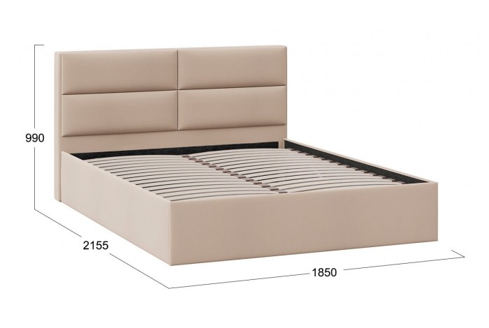 Кровать без ПМ «Глосс» 1800 Тип 1 (без подъемного механизма) Велюр Мокко светлый