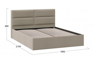 Кровать без ПМ Глосс 1800 Тип 1 без подъемного механизма Велюр Мокко темный