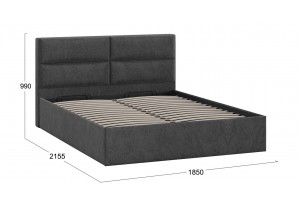 Кровать с ПМ Глосс 1800 Тип 1 с подъемным механизмом Микровелюр Wellmart Graphite