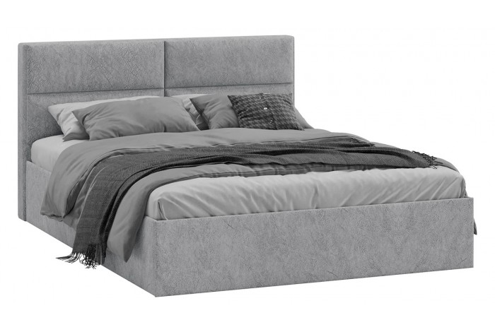 Кровать с ПМ «Глосс» 1800 Тип 1 (с подъемным механизмом) Микровелюр Wellmart Silver