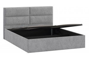 Кровать с ПМ Глосс 1800 Тип 1 с подъемным механизмом Микровелюр Wellmart Silver