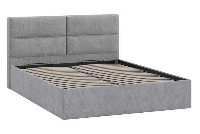 Кровать с ПМ «Глосс» 1800 Тип 1 (с подъемным механизмом) Микровелюр Wellmart Silver