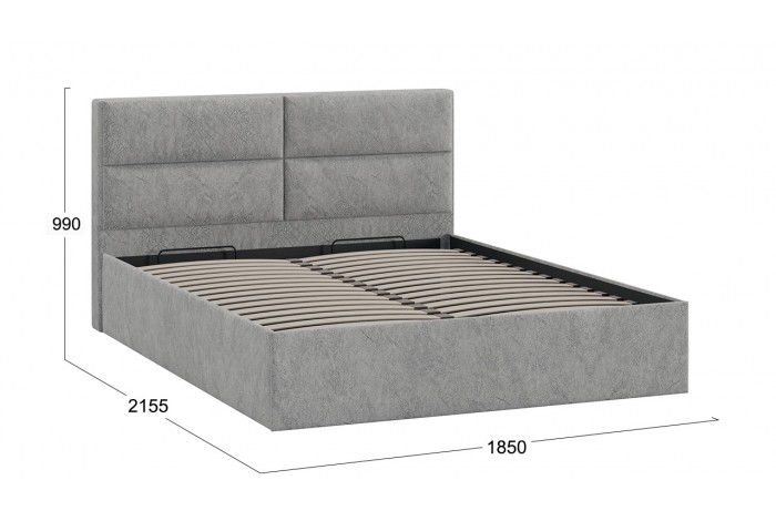 Кровать с ПМ «Глосс» 1800 Тип 1 (с подъемным механизмом) Микровелюр Wellmart Silver