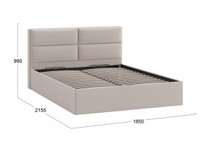 Кровать с ПМ Глосс 1800 Тип 1 с подъемным механизмом Велюр Confetti Smoke