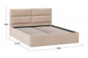 Кровать с ПМ Глосс 1800 Тип 1 с подъемным механизмом Велюр Мокко светлый