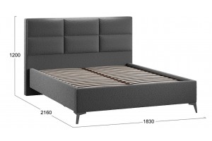 Кровать без ПМ Делана 1600 (без подъемного механизма) Экомех Barni Grey