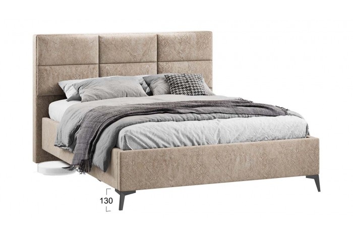 Кровать без ПМ «Делана» 1600 (без подъемного механизма) Микровелюр Wellmart Dark Beige