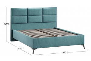 Кровать без ПМ Делана 1600 (без подъемного механизма) Микровелюр Wellmart Indigo