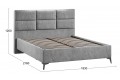 Кровать без ПМ «Делана» 1600 (без подъемного механизма) Микровелюр Wellmart Silver